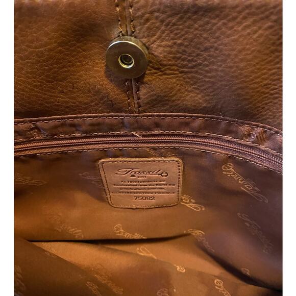 Vintage Fossil‎ 75082 Brown leather Key Shoulder Bag Vintage fossil handbag - Picture 3 of 9